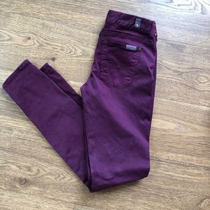 7 For All Mankind Gwenevere Purple Skinny Jeans